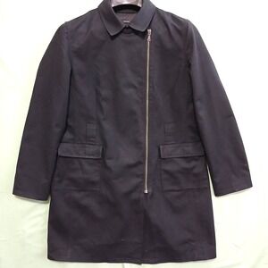Vintage TAHARI Collared Women's Zipper Button Overcoat Black Size B Med 8-12